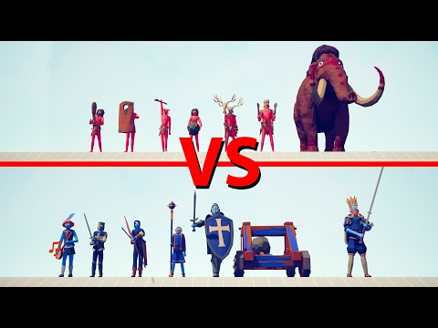 TRIBAL Team vs MEDIEVAL Team - Totally Accurate Battle Simulator TABS