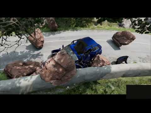 Rocks fell from the mountains and crushed cars #63 #beamng #drive #crashtest #car #crash