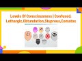 levels of consciousness | confused,lethargic,obtundation,stuprous,comatos@PhysiotherapyKnowledge