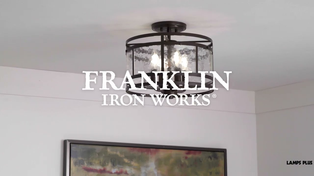 Video1 of Franklin Iron Elwood 13 1/4" Oil-Rubbed Bronze 4-Light Ceiling Light