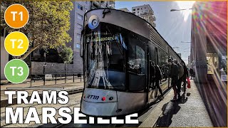 🇫🇷 Trams in Marseille - All the Lines / Toutes les Lignes - Tramway de Marseille (2023) (4K)