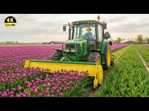 How to Produce & Harvest 2 Billion Tulip Bulbs | Agriculture Technology Documentary