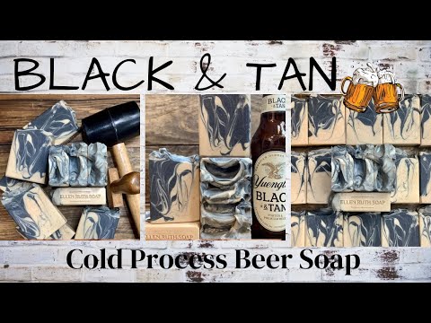 Making Yuengling BLACK & TAN Beer Cold Process Soap w/ Activated Charcoal | Ellen Ruth Soap