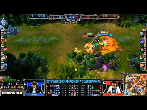 SSB Spirit (Lee Sin) solokills Balls (Rumble) - SSB vs C9 Game 3 (S4 Worlds)