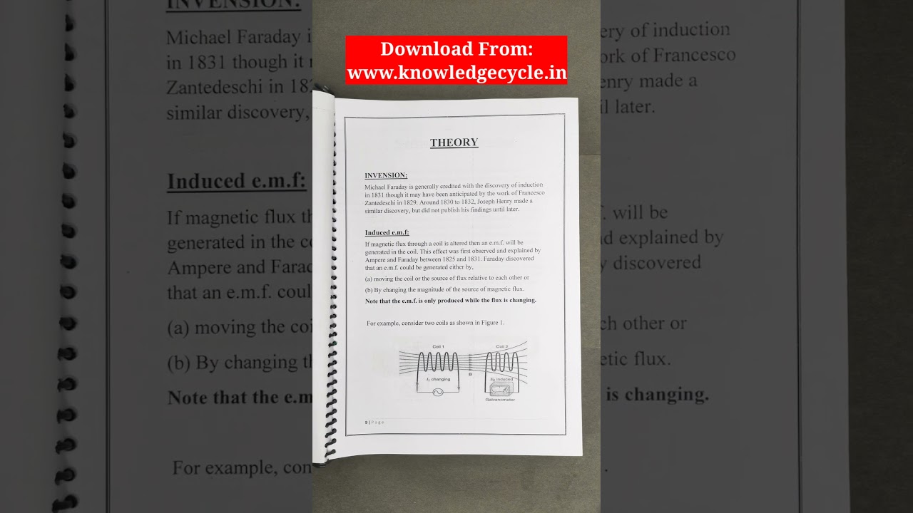 Electromagnetic Induction Project PDF | Physics Investigatory Project File class 12