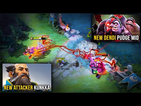 New Attacker Kunkka Vs New Dendi Pudge Mid | Pudge Official