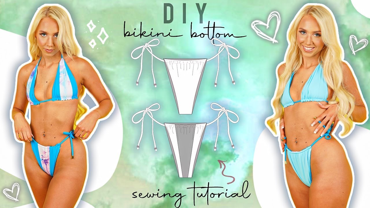 DIY Reversible Bikini Bottoms, TIE SIDE ADJUSTABLE MINI THONG BIKINI BOTTOMS, GigiPatterns - Fashion