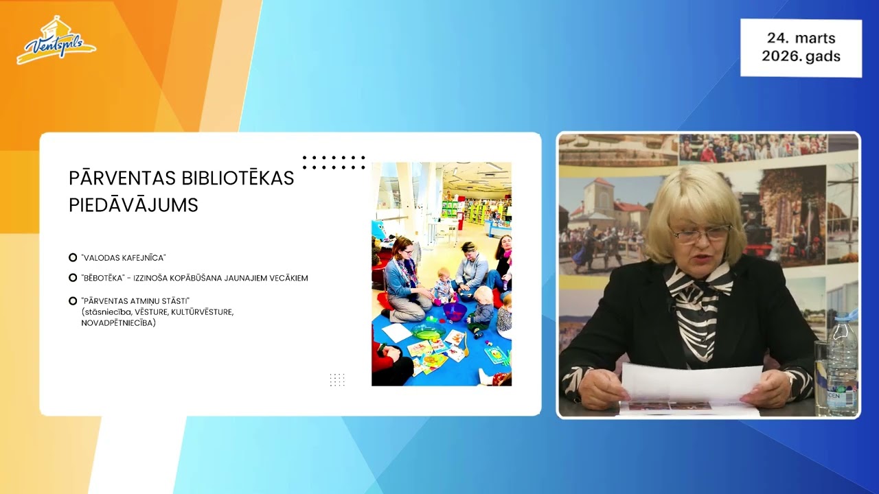 VIDEO: G. Blumbergs un I. Tamane informē par pieaugušo izglītības iespējām Ventspilī – 24.03.2026.
