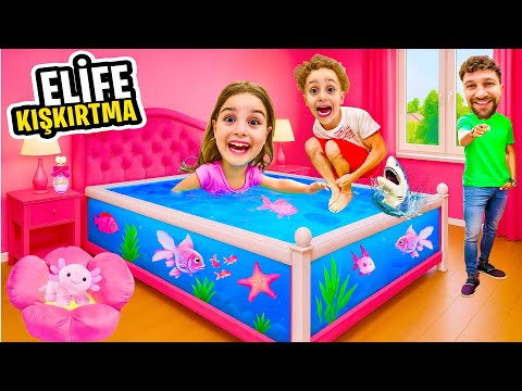 WE TURNED ELIF'S BED INTO AN AQUARIUM!! ELIF GOES CRAZY!! NORTH ELIF!!