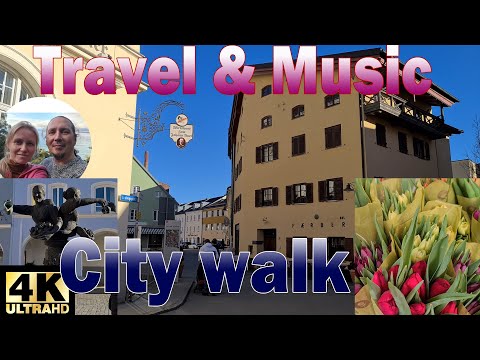 City walk Rosenheim - epidemic sound hopeful songs 4K travel & music video