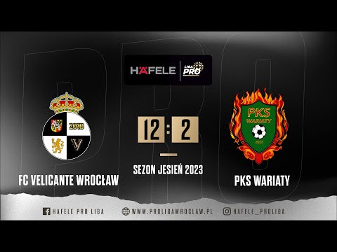 Skrót | FC Velicante Wrocław - PKS Wariaty 12:2, Sezon Jesień 2023, Häfele PRO Liga 12.09.2023