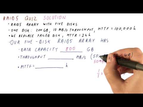 RAID 5 Solution Quiz - Georgia Tech - HPCA: Part 5