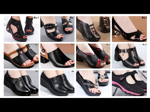UNBELIEVABLE WOMEN'S BLACK FOOTWEARS 2023 BLACK TOP SANDALS SHOES DESIGN FOR LADIES WITH PRICE