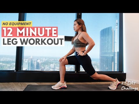 12 MIN LEG WORKOUT |  Thighs, Butt & Calves (No Equipment)