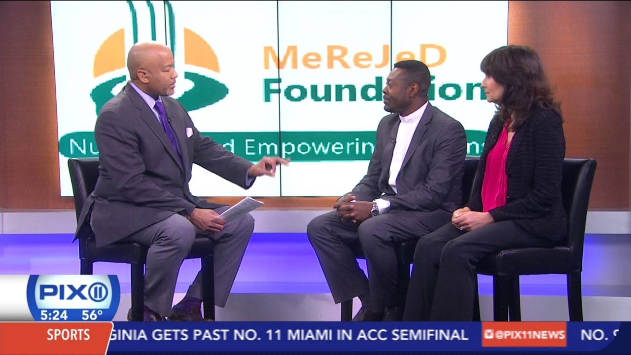 Father Dominic Obour and Linda Mortenson Interview on WPIX - MeReJeD Foundation