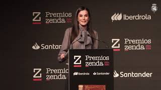 Palabras de S.M. la Reina en la entrega de los Premios Zenda 2024-2025