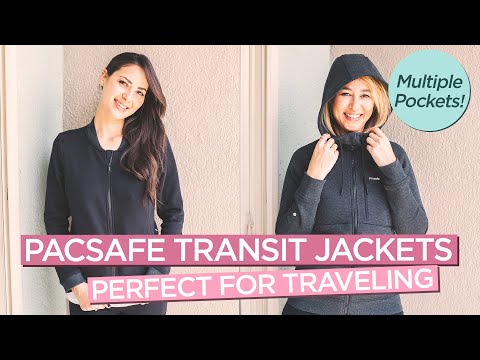 Pacsafe 防盜過境女式旅行夾克和連帽衫的完整評測。 (Full Review of Pacsafe's Anti-theft Transit Women's Travel Jacket and Hoodie)