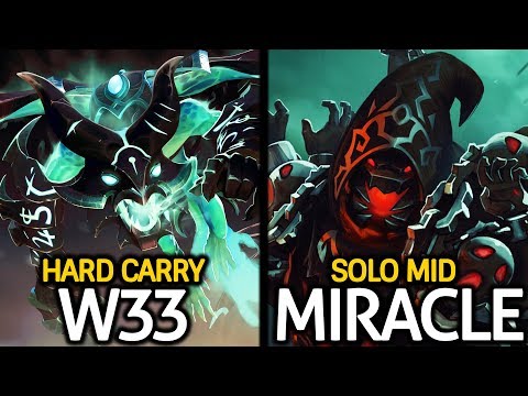 MIRACLE Shadow Fiend Solo Mid & W33 Visage Hard Carry Crazy Gameplay 7.23 Dota 2