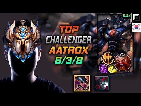 Challenger Aatrox Top vs Gragas - 챌린저 탑 아트록스 선혈 정복자 - LOL KR 11.24