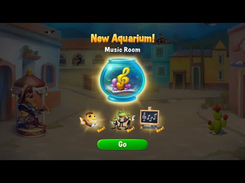 Fishdom Shopping Time with 1.6M Coins. Got 2 New Aquarium (Mexican Fiesta & Music Room)