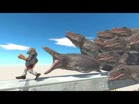 Only Fast Runners will Escape from MOSASAURUS Pack - Animal Revolt Battle Simulator