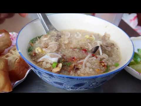 Fish & Pork Porridge with Bread Stick | Breakfast Idea