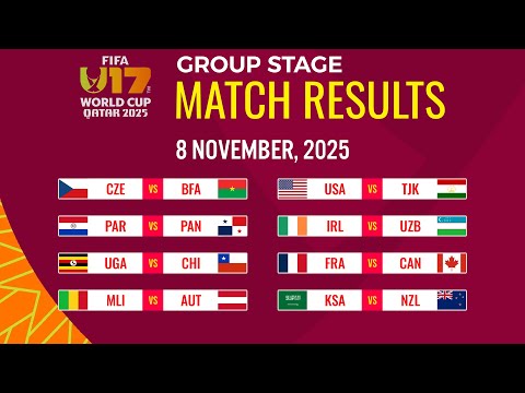 Group I - J - K - L: Matchday 2 Results | FIFA U17 World Cup 2025.