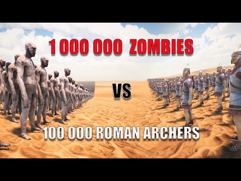 1,000,000 ZOMBIES vs. 100,000 ROMAN ARCHERS. Who will win this battle? Let's see! UEBS 2