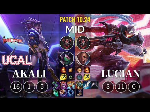 KT Ucal Akali vs Lucian Mid - KR Patch 10.24