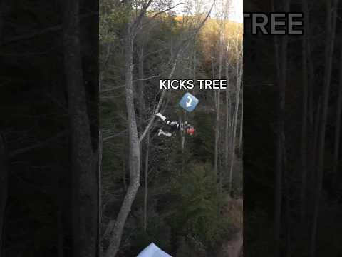 He kicked off a tree to save himself🤯