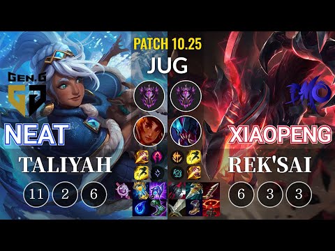 GEN Neat Taliyah vs DMO Xiaopeng Rek'Sai Jungle - KR Patch 10.25