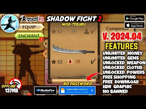 🔥 Shadow Fight 2 Mod Apk Max Level 52 Unlimited Money Latest Version Media Fire - God Shadow 2024