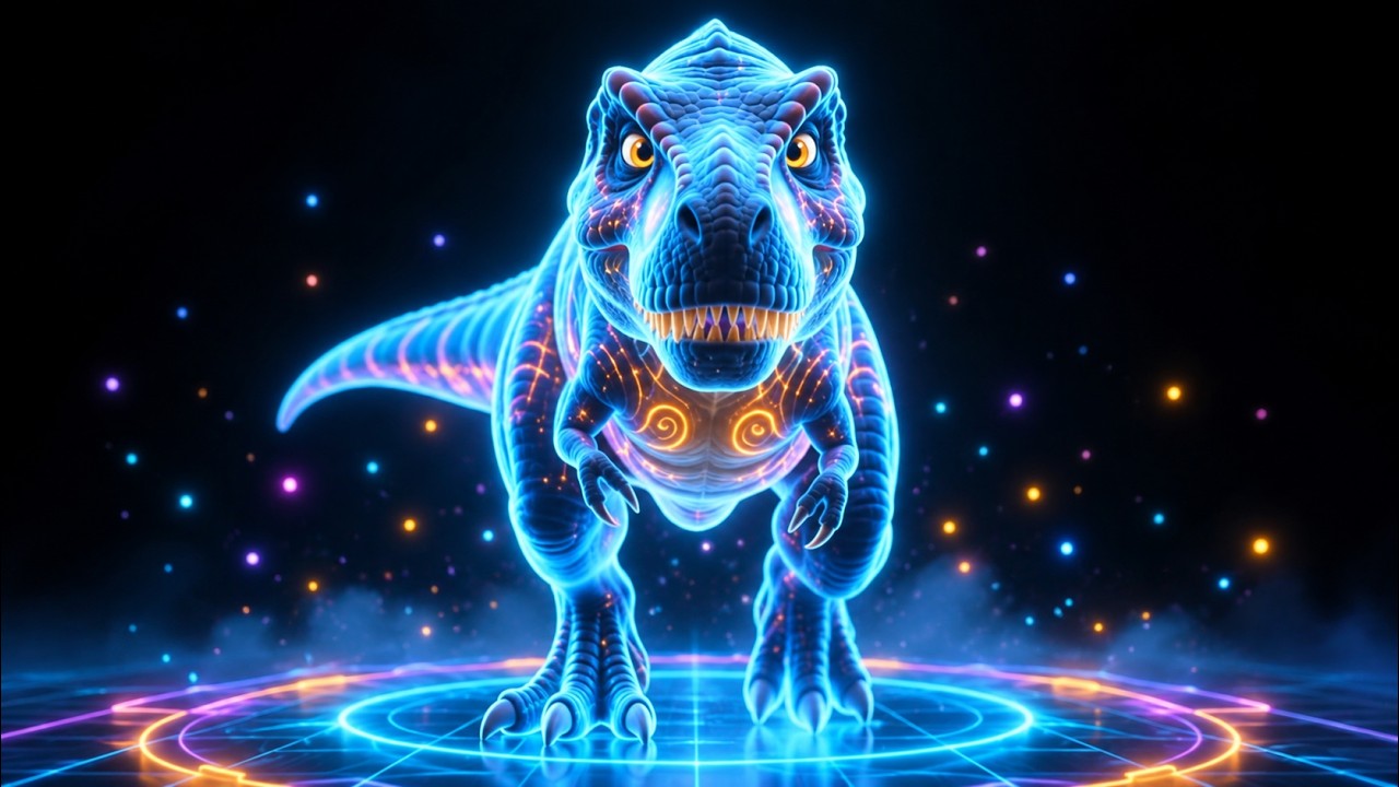 3D Hologram Video: Dinosaurs | Magnetic Tiles Projection Hack
