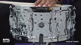 Video thumbnail for Gretsch 14x6.5 Brooklyn Hammered Chrome Over Brass Snare Drum (GB4164HB) by Memphis Drum Shop