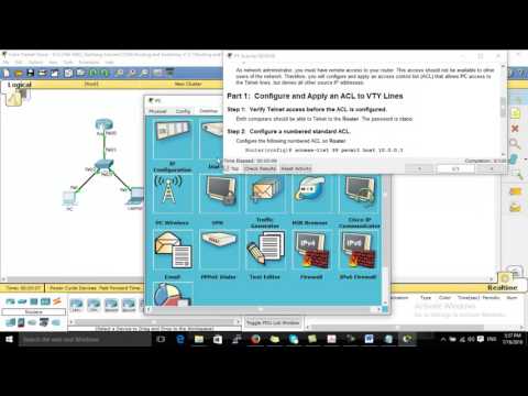 CCNA2 Chapter 9- Configuring an ACL on VTY Lines