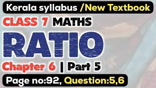 class 7 maths chapter 6 ratio page 92 question 5 6 kerala syllabus scert part 5