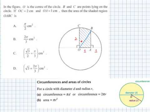 HKCEE 2006 II MC Q19 Area of Circle and Triangle