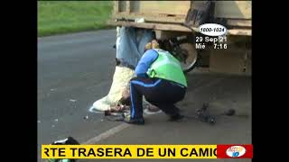 Motociclista falleció al estrellarse contra la parte trasera de un camión