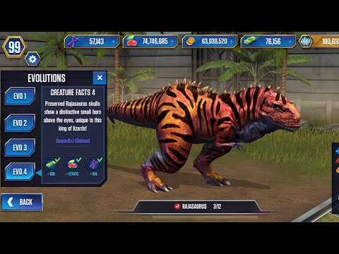 RAJASAURUS MAX LEVEL 40 - JURASSIC WORLD THE GAME