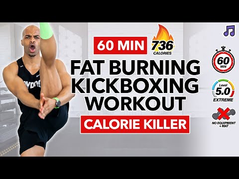 KILLER 60 MIN Cardio Kickboxing Workout to Burn Fat at Home | Full Body | No Equipment