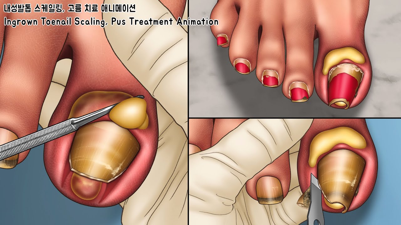 ASMR Cleanly Treat Old Ingrown Toenails and Pus! Toenails Scaling Animation | Deep Clean Treatment