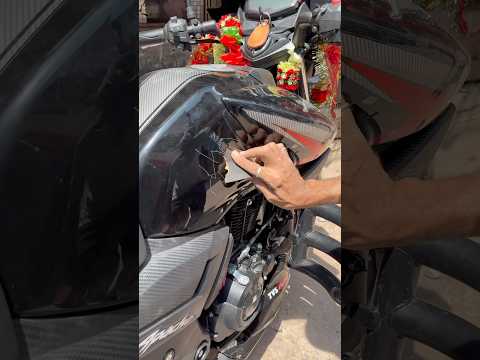 Tvs apache rtr 160😱wrapping black on tank #shorts