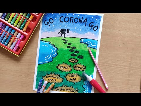 Corona Pandemic After Effect Drawing | Simple Poster About Corona | Go Corona Go Drawing