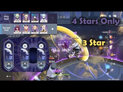 Spiral Abyss Floor 9 ver 2.0 || 4 star charaters only || Genshin Impact Gameplay