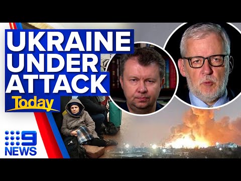 Ukrainians wake to attack as Russia begins full-scale military invasion | 9 News Australia