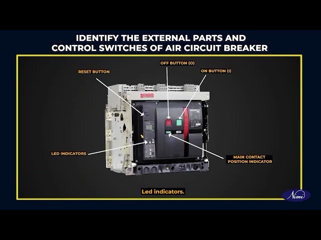Identify the parts of circuit breaker, check its operation