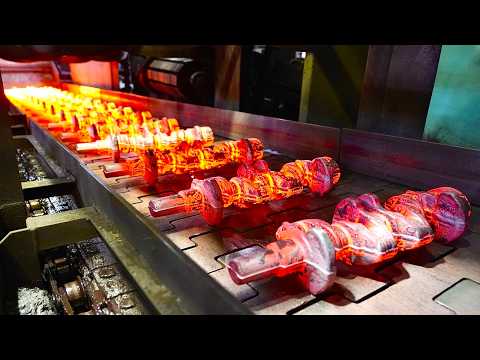 クランクシャフトができるまで。6000トンプレスでピストン部品を鍛造する日本の工場。