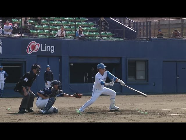 【ファーム】上手く運んだ!! ファイターズ・郡拓也 センターへのタイムリーヒット!!  2023年4月9日 北海道日本ハムファイターズ 対 埼玉西武ライオンズ