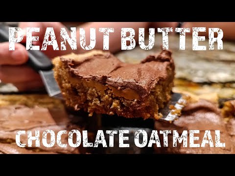 PEANUT BUTTER, CHOCOLATE, OATMEAL BARS! Gluten/Dairy Free (full Recipe in Video Description)