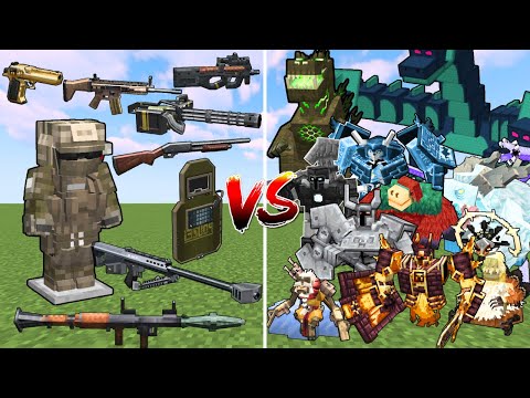 Overpowered GUNS vs STRONGEST MINECRAFT BOSSES